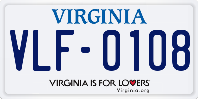 VA license plate VLF0108