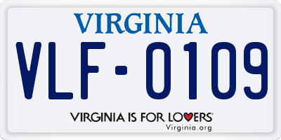 VA license plate VLF0109