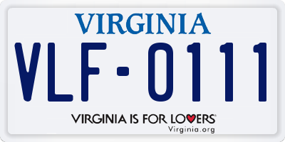 VA license plate VLF0111