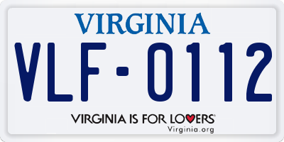VA license plate VLF0112