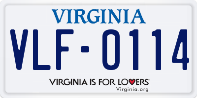 VA license plate VLF0114