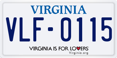 VA license plate VLF0115