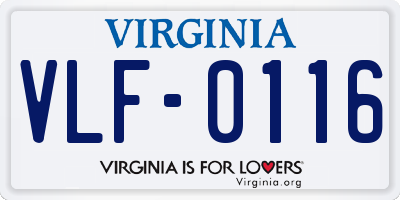 VA license plate VLF0116