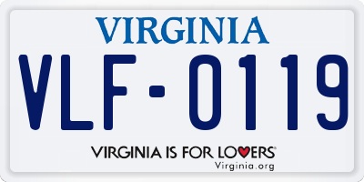 VA license plate VLF0119