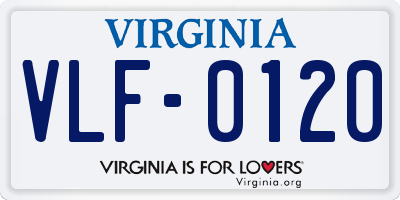VA license plate VLF0120