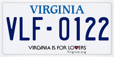 VA license plate VLF0122