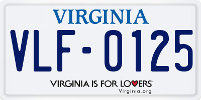 VA license plate VLF0125