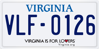 VA license plate VLF0126