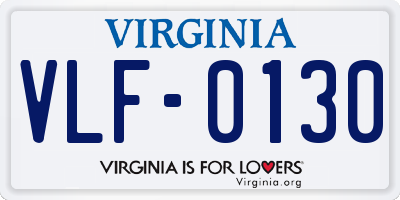VA license plate VLF0130