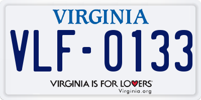 VA license plate VLF0133