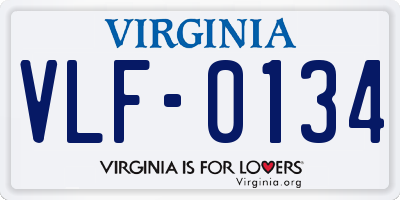 VA license plate VLF0134