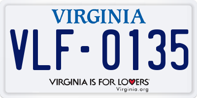 VA license plate VLF0135