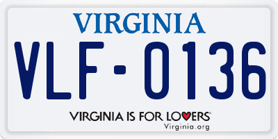 VA license plate VLF0136