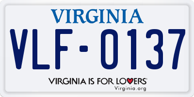 VA license plate VLF0137