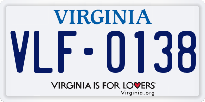VA license plate VLF0138