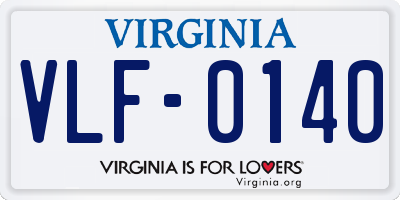 VA license plate VLF0140