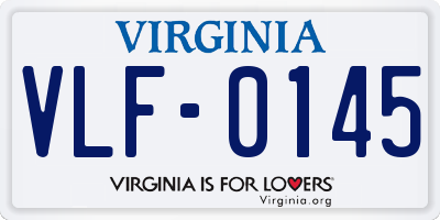VA license plate VLF0145