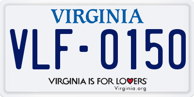VA license plate VLF0150