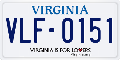 VA license plate VLF0151