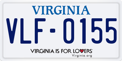 VA license plate VLF0155