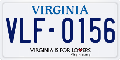 VA license plate VLF0156