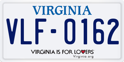 VA license plate VLF0162