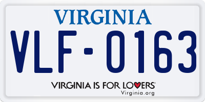 VA license plate VLF0163