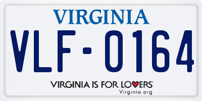 VA license plate VLF0164
