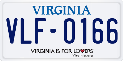 VA license plate VLF0166