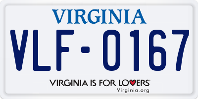 VA license plate VLF0167