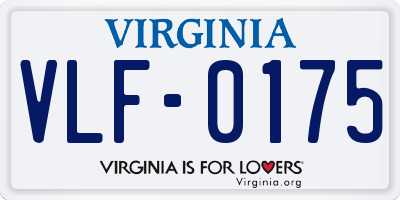 VA license plate VLF0175