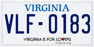 VA license plate VLF0183