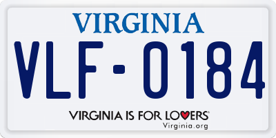 VA license plate VLF0184