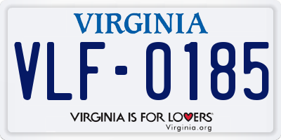 VA license plate VLF0185