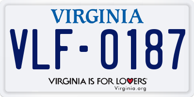VA license plate VLF0187