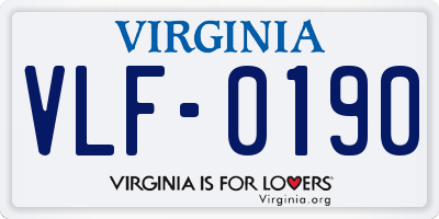 VA license plate VLF0190