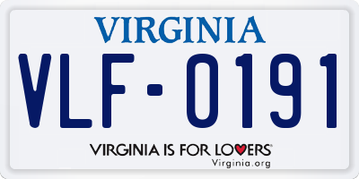 VA license plate VLF0191