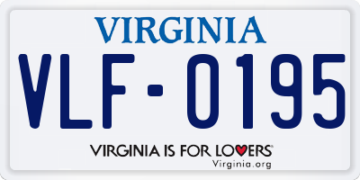 VA license plate VLF0195