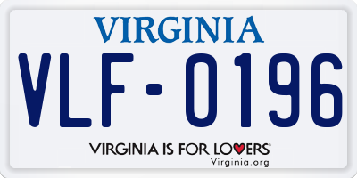 VA license plate VLF0196