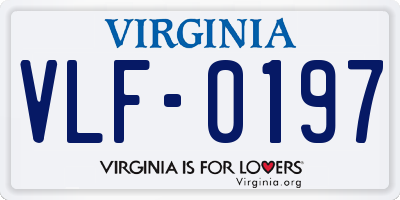 VA license plate VLF0197