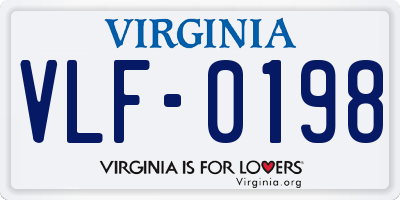 VA license plate VLF0198