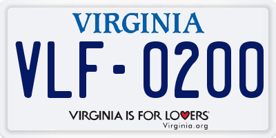 VA license plate VLF0200