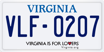 VA license plate VLF0207