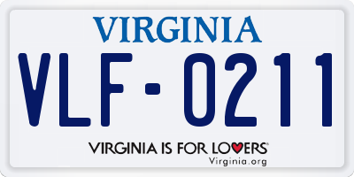 VA license plate VLF0211