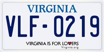 VA license plate VLF0219
