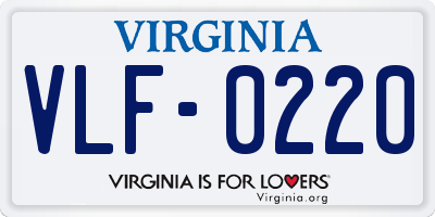 VA license plate VLF0220