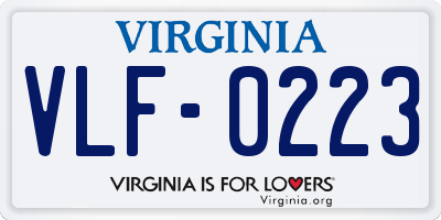 VA license plate VLF0223