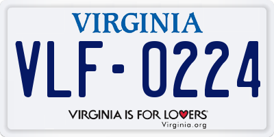 VA license plate VLF0224
