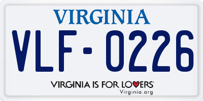 VA license plate VLF0226