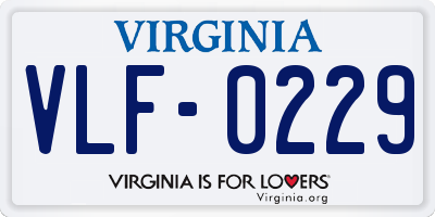 VA license plate VLF0229